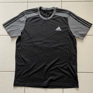 Adidas Black and Gray Short Sleeve Tee